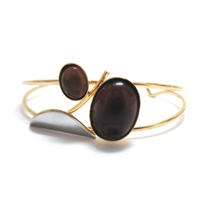 Amber Glass Two-tone Cuff Bracelet by Crono Design